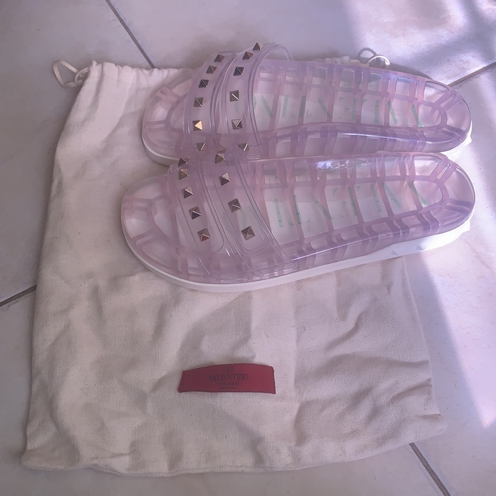 Valentino Rockstud Slides - Transparent - image 1